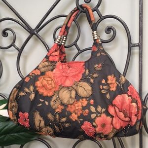 Floral beaded purse
